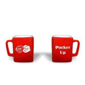 Pucker Up Square Valentines Day Coffee Mug
