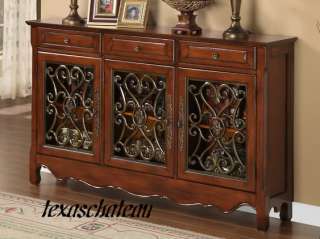   Tuscany Style Decor SCROLL CABINET Sofa Entry Buffet Hall Table  