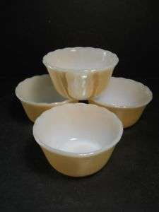vintage FIRE KING PEACH LUSTER CUSTARD CUPS LOT OF 4  