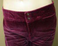 NWT EXPRESS Wine Stretch Velvet Boot Cut Pants 7/8  