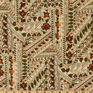  44 Wide Sayan Abstract Floral Cream Fabric By The Yard 