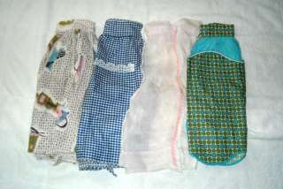 LOT OF 4 VINTAGE APRONS HALF GINGHAM SHEER LACE NICE MIX  