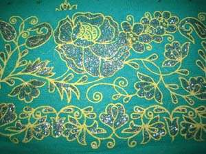 Indian Glittery Sari Fabric Aqua Belly Dance Curtain  