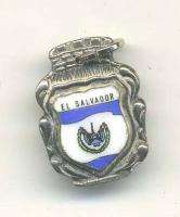 Vintage enamel SHIELD charm EL SALVADOR CENTRAL AMERICA  