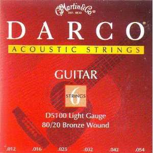  Darco Acoustic 80/20 Bronze Wound Light, .012   .054, D 