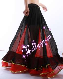 Belly Dance Costume Skirt Black Red  