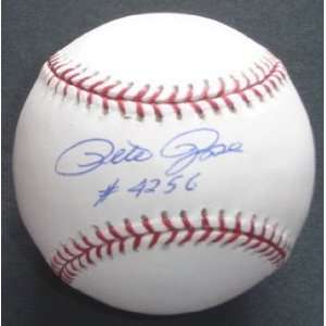 Pete Rose Signed Ball   w/ 4256 