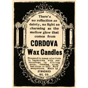   Ad Standard Oil Co. Cordova Wax Candles Vintage   Original Print Ad