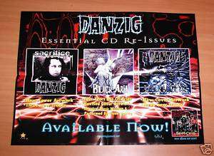 DANZIG Essential CD Re Issues promo poster, 2000, 18x24  