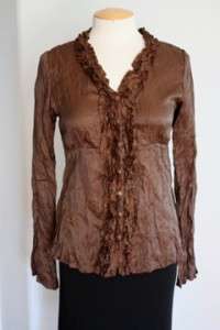 Neesh by Dar Anthropologie Brown Blouse Small  