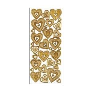  3D Dazzles Stickers   Hearts Gold Hearts Gold