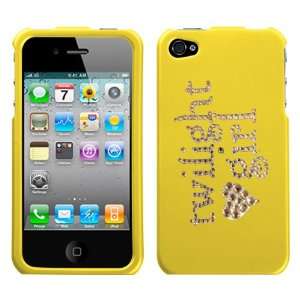 Yellow on White Crystal Rhinestone Bling Bling Twilight Girl for At&t 
