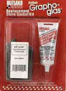 Rutland Grapho Glas Stove Gasket Kit w/ 1/4 3/4 tape  