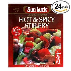 Sun Luck Hot & Spicy Stir Fry Mix, .75 Ounce Packets (Pack of 24)