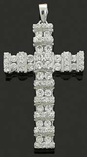   rhodium plated style cross stones russian cubic zirconia hand set