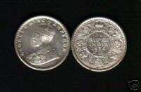 INDIA 1/4 RUPEE KM518 1936 BRITISH KING GEORGE V SILVER COIN  