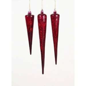  Club Pack of 18 Victorian Inspirations Red Glass Icicle 