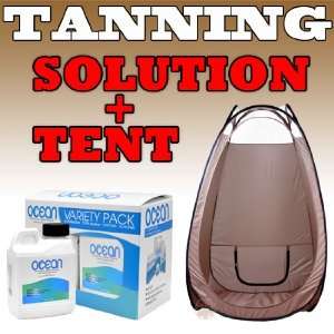 Tanning Booth Pop Up Tent + DHA SOLUTION Airbrush Spray Tan Mobile 