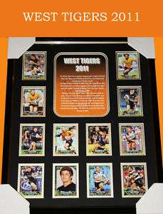 2011 NRL WEST TIGERS RUGBY SQUAD MEMORABILIA FRAMED  