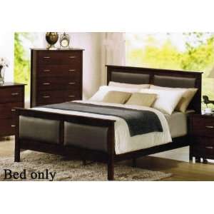  Queen Size Bed with Bycast Headboard in Espresso Finish 