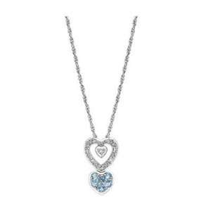  Loving Hearts Birthstone Pendant  December (Blue Topaz) Jewelry