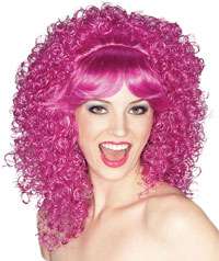Adult Std. Purple Curly Wig   Costume Accessories  Wigs  