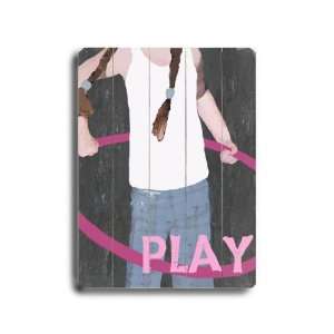  Play Pink Vintage Wood Sign 