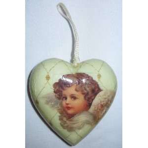  Decoupage Angel Heart ornament 