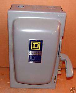 Square D 30 Amp Safety Switch H261 Fusible 600V 2 pole  