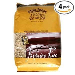 Lotus Foods Rice, Jasmine White, 32 Ounce (Pack of 4)  