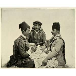   Fair Oriental Arab Gamblers   Original Halftone Print