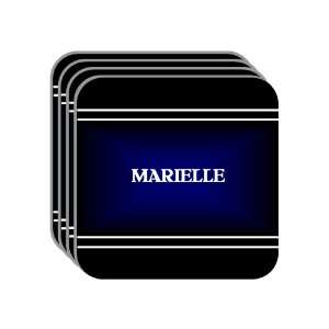 Personal Name Gift   MARIELLE Set of 4 Mini Mousepad Coasters (black 