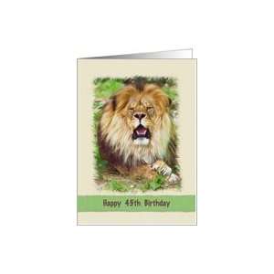  Birthday, 45th, Roaring Lion Card Toys & Games