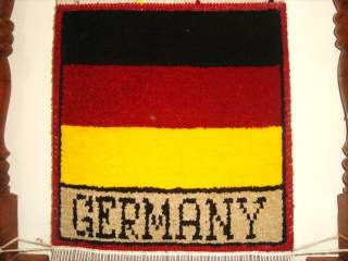 GENUIN WODEN HAND MADE RUG LOOM GERMANY FLAG HANDKNOTED  