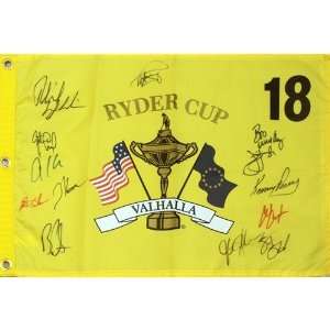  2008 Ryder Cup (Valhalla) Golf Pin Flag Autographed by 12 