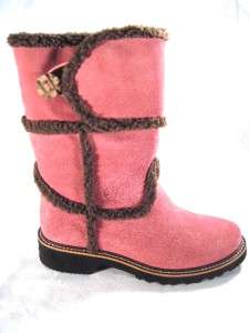New Ariat Aspen snow winter boots Rose Pink suede fur trim Womens 7 