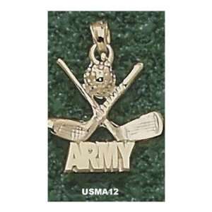  Army Black Knights Solid 10K Gold ARMY Clubs Pendant 