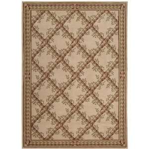  Ashton House Collection Beige Floral Checkerboard Wool 