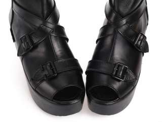 Women Romans Ankle Boots Hollow Sandals Shoes Platform High Heels 