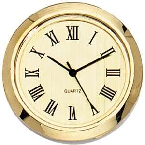 Roman Gold Face 1 7/16 Clock Fit Ups/ Inserts Glass Lens Stainless 