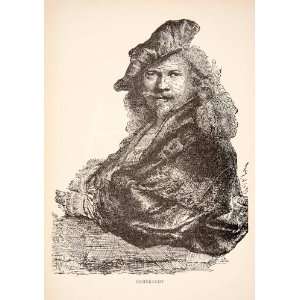 Print Portrait Costume Rembrandt Van Rijn Painter Dutch Etcher Artist 