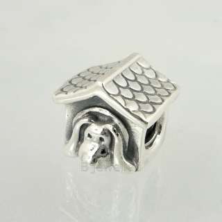 Authentic Genuine Pandora Silver Doghouse Red Enamel  
