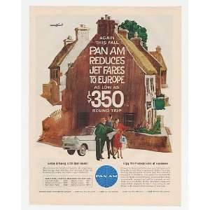  1961 Pan Am Airlines Reduces Jet Fares Europe Houses Print 