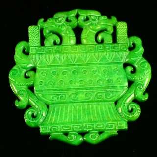 L34106 Carved Sinkiang jade pendant bead  