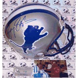  Autographed Barry Sanders Helmet   Authentic Sports 