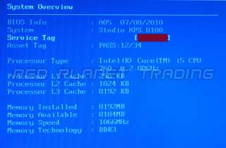 Dell Studio XPS 8100 i5 2.8Ghz Quad Core 8GB DDR3 250GB 24 Monitor 