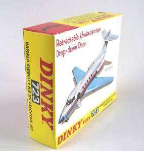 DINKY 723 HAWKER SIDDELEY HS125 EXEC JET, 1970, MIB   from unsold 
