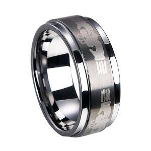  Tungsten Carbide Ring Laser Etched Claddagh Design Polish 