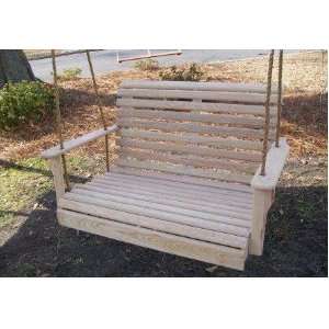   . Cypress Porch Swing with Natural Manila Ropes Patio, Lawn & Garden