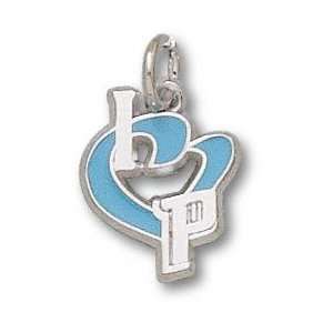 Detroit Pistons Sterling Silver I Heart Logo 1/2 Enamel Pendant
